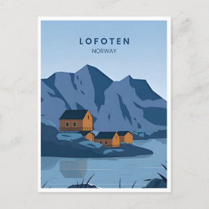 ロフォテンノルウェーヴィンテージ旅行冬ヨーロッパ ポストカード