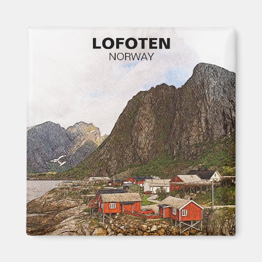 ロフォテンノルウェー旅行記念品 マグネット (正面)