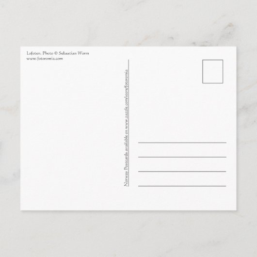 ロフォテンノルウェー ポストカード (裏面)