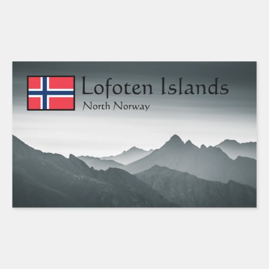 ロフォテン北ノルウェー 長方形シール (正面)