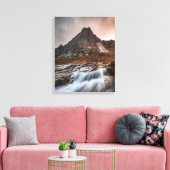 ロフォテン諸島の滝 キャンバスプリント (インサイチュ (リビング))