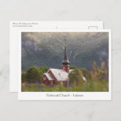 ロフォテン諸島フラクスタッド教会 ポストカード (正面/裏面)