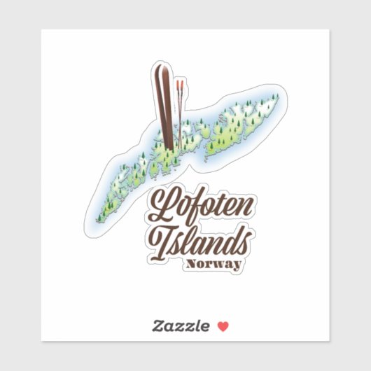 ロフォテン諸島、ノルウェーのスキーのポスター。 シール (シート)