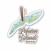 ロフォテン諸島、ノルウェーのスキーのポスター。 シール (正面)