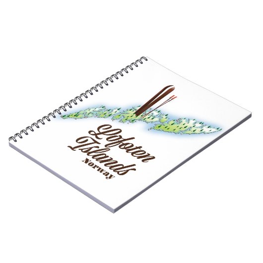 ロフォテン諸島、ノルウェーのスキーのポスター。 ノートブック (左側)