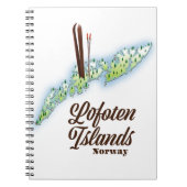 ロフォテン諸島、ノルウェーのスキーのポスター。 ノートブック (正面)