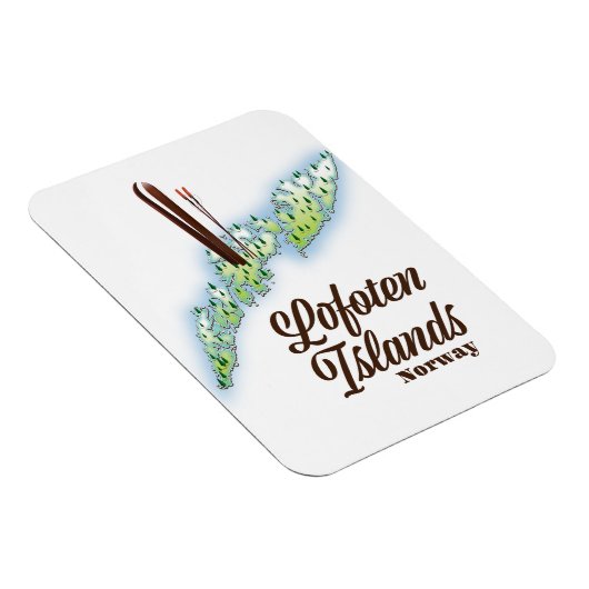 ロフォテン諸島、ノルウェーのスキーのポスター。 マグネット (右側)