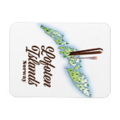 ロフォテン諸島、ノルウェーのスキーのポスター。 マグネット (横)