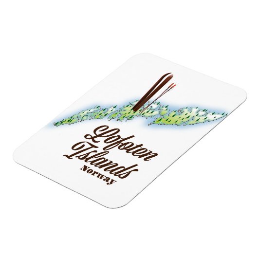 ロフォテン諸島、ノルウェーのスキーのポスター。 マグネット (左側)