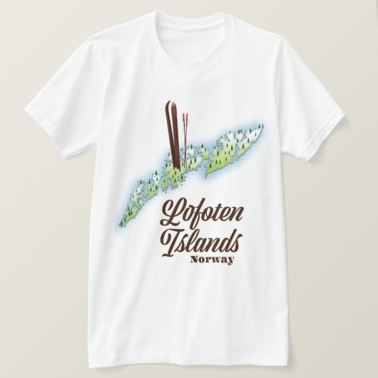 ロフォテン諸島、ノルウェーのスキーのポスター。 Tシャツ (デザイン正面)