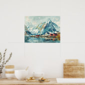 ロフォテン諸島，ノルウェーレトロ ポスター (キッチン)