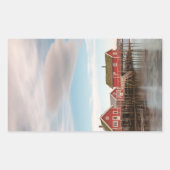 ロフォテン魚釣りヴィレッジ – ノルウェー長方形スティック 長方形シール (正面)