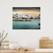 ロフォテン、ノルウェーの風光明媚な写真 ポスター (キッチン)