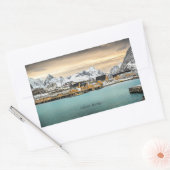 ロフォテン、ノルウェーの風光明媚な写真 長方形シール (封筒)