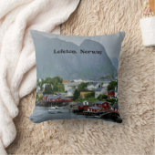 ロフォテン、ノルウェー風景写真 クッション (ブランケット)