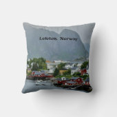 ロフォテン、ノルウェー風景写真 クッション (裏面)