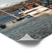 ロフォーテンアイランズ魚釣りボート ポスター (角)