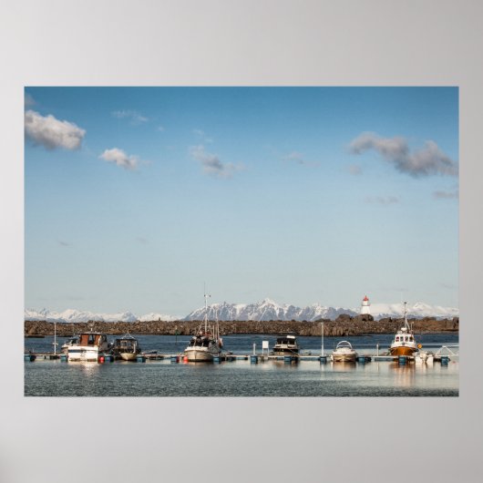 ロフォーテンアイランズ魚釣りボート ポスター (正面)