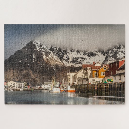 ロフォーテンアイランズ魚釣りヴィレッジ ジグソーパズル (横)