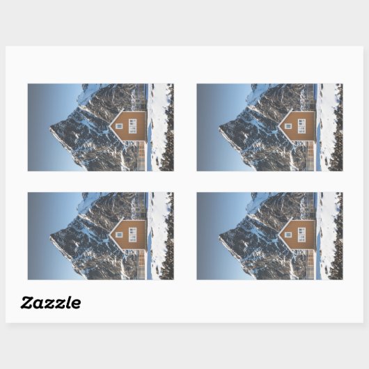 ロフォーテンイエローキャビン 長方形シール (シート)