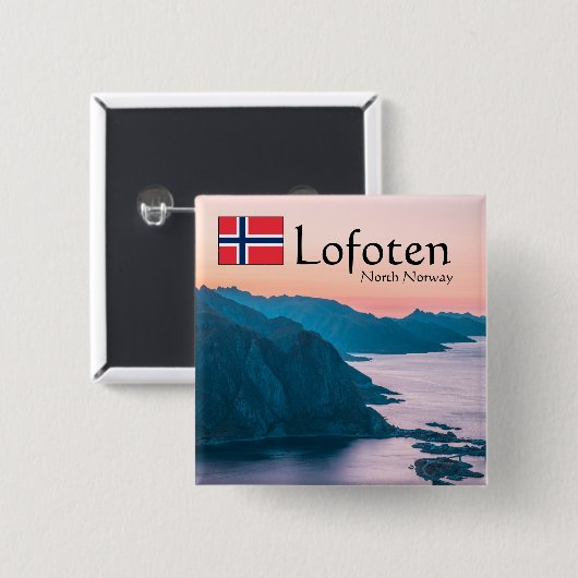 ロフォーテン ノルウェー お土産 缶バッジ (正面&裏面)