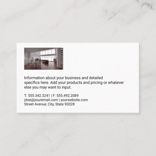 ロフトインテリア | 実在不動産 名刺 (裏面)