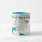 ロフトスタイル絵を描旧レンガ壁 マグカップ (中央)