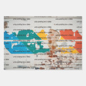 ロフトスタイル絵を描旧レンガ壁 ラッピングペーパーシート (正面2)