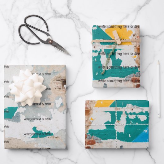 ロフトスタイル絵を描旧レンガ壁 ラッピングペーパーシート (正面)