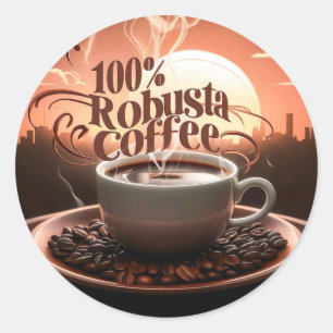 ロブスタコーヒーラバーラウンドステッカー ラウンドシール