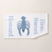 ロブスターおもしろいブルーフランスのデコールハンドタオル ハンドタオル (ハンドタオル)