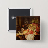 ロブスターが付いている静物画 缶バッジ (正面&裏面)