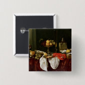 ロブスターが付いている静物画 缶バッジ (正面&裏面)