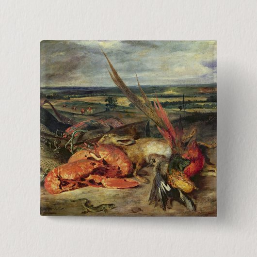 ロブスターが付いている静物画、1826-27年 缶バッジ (正面)