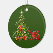 ロブスターとハットライト セラミックオーナメント (左)