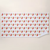 ロブスターとワイン ビーチタオル (正面)