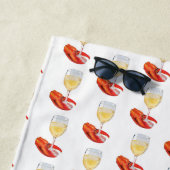 ロブスターとワイン ビーチタオル (インサイチュ)