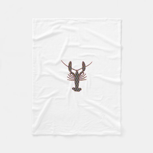 ロブスターのアーガイルのシルエット フリースブランケット (正面)