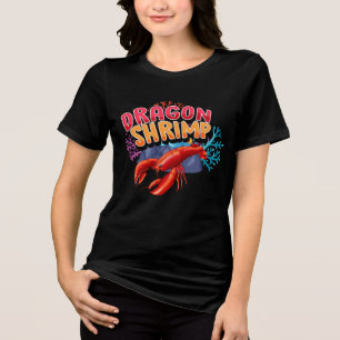 ロブスターのキャラクター ドラゴン海老のバナーデザイン トライブレンドTシャツ