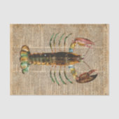 ロブスターの地中海のなシーライフのヴィンテージのアートワーク 薄葉紙 (正面)