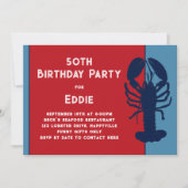 ロブスターの夏の誕生日パーティーへの招待 招待状 (正面)