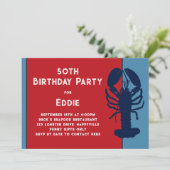 ロブスターの夏の誕生日パーティーへの招待 招待状 (スタンド正面)