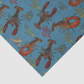 ロブスターの海のパターン図解入りの、写真付きの 薄葉紙 (詳細)