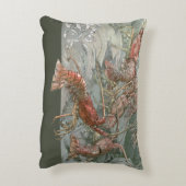 ロブスターの海、ヴィンテージアールヌーボー アクセントクッション (裏面(縦))