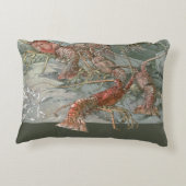 ロブスターの海、ヴィンテージアールヌーボー アクセントクッション (裏面)