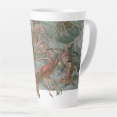 ロブスターの海、ヴィンテージアールヌーボー カフェラテマグ (右アングル)