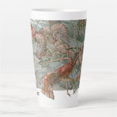 ロブスターの海、ヴィンテージアールヌーボー カフェラテマグ (正面)