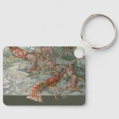 ロブスターの海、ヴィンテージアールヌーボー キーホルダー (正面)