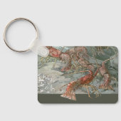 ロブスターの海、ヴィンテージアールヌーボー キーホルダー (裏面)