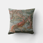 ロブスターの海、ヴィンテージアールヌーボー クッション (裏面)